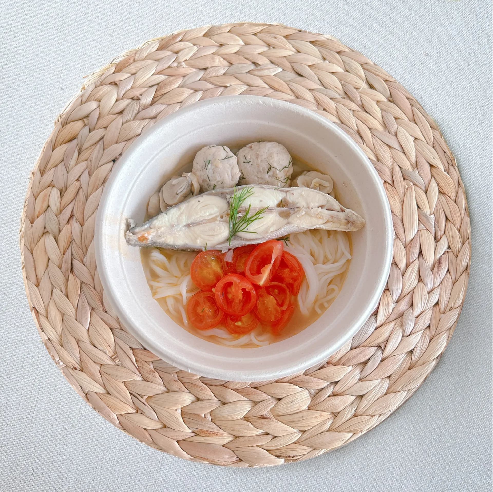 Bún riêu cá chim trắng (dashi rau củ)